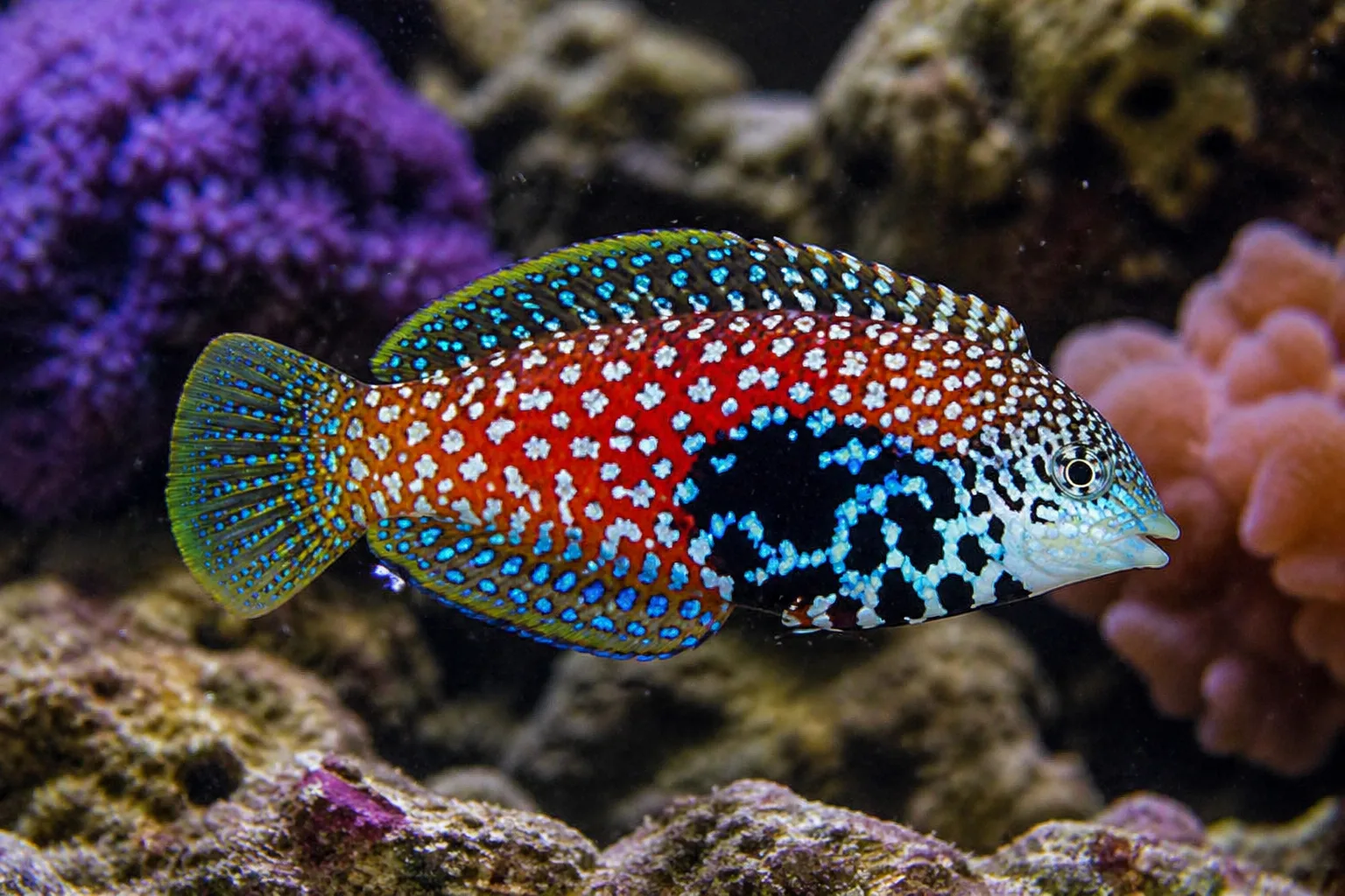 Blue Star Leopard Wrasse